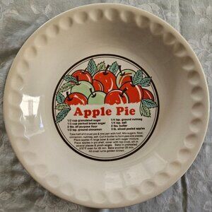 Vintage Retro 80's 11" Apple Pie Dish‎ with Recipe SunnyCraft